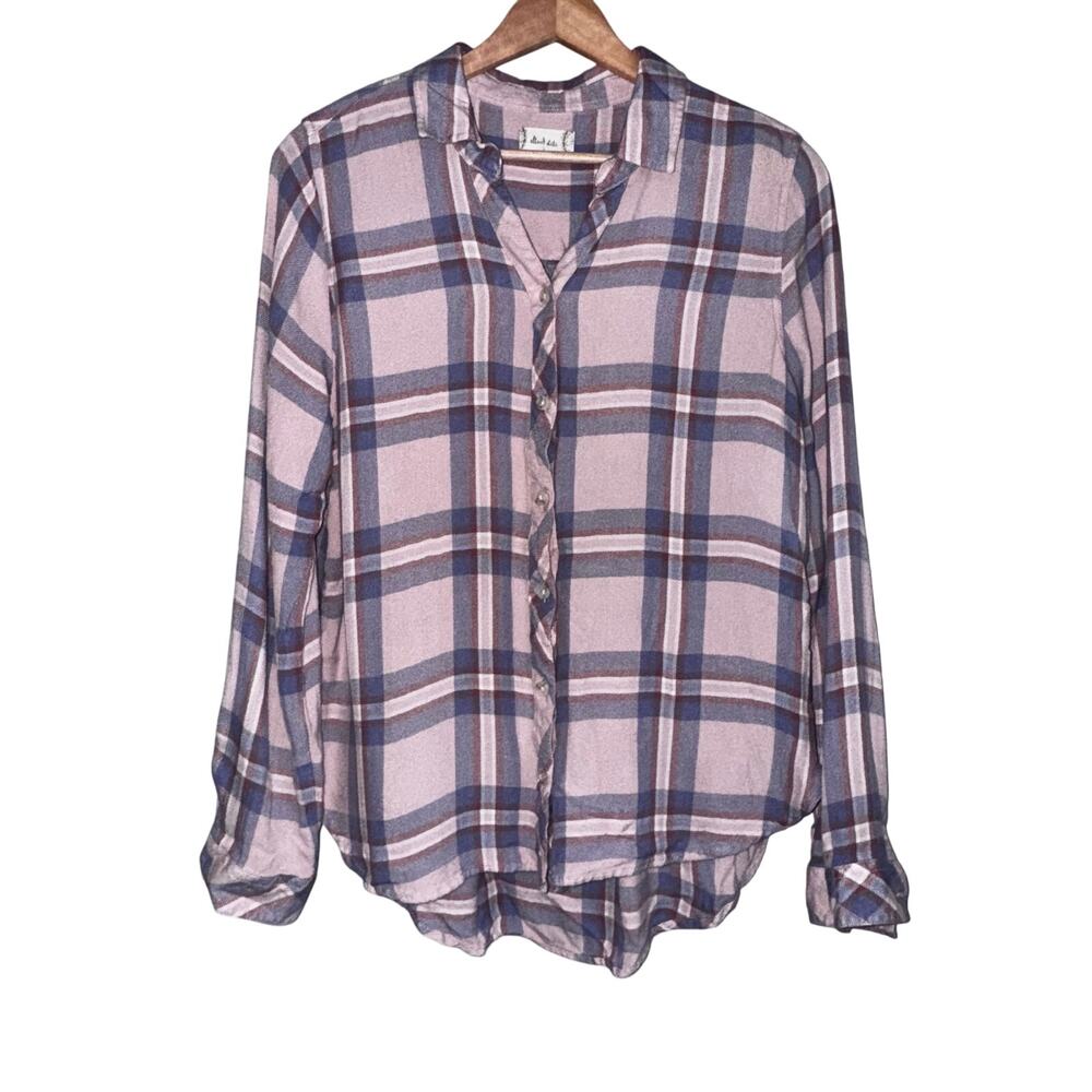 altar'd state Large Pink & Purple Button Down Long Sleeve Top